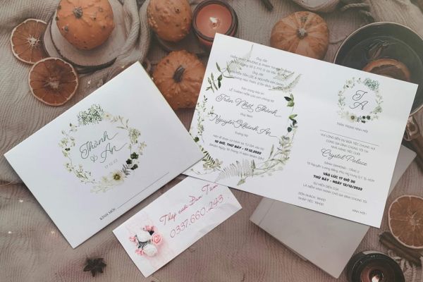 Mẫu thiệp cưới chưa in tên đẹp, chất lượng cao