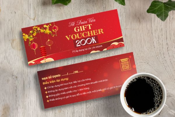 Mẫu voucher Tết 2026 đẹp, thiết kế theo yêu cầu