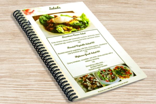 Mẫu menu đóng cuốn lò xo đẹp, chất lượng