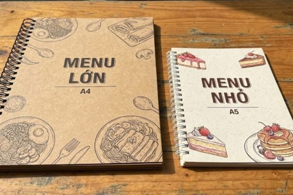 Mẫu menu đóng cuốn lò xo đẹp, chất lượng