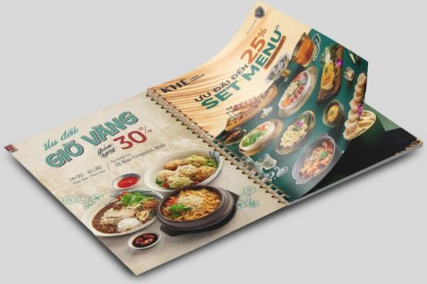 Mẫu menu đóng cuốn lò xo đẹp, chất lượng