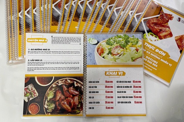 Mẫu menu ép plastic bền đẹp