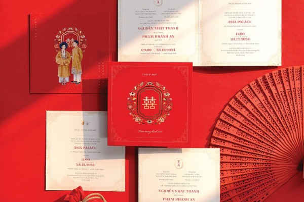 Mẫu phong bì vuông đựng thiệp cưới cao cấp