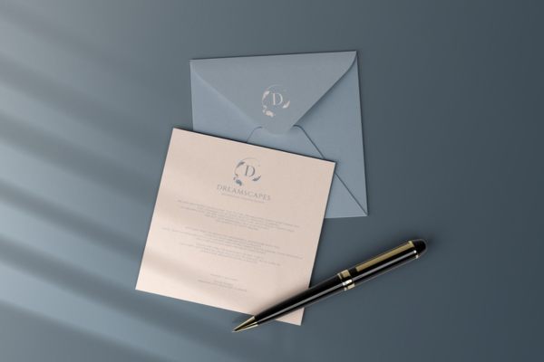 Mẫu phong bì vuông nắp gập sáng tạo