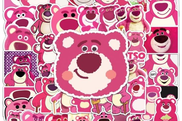 Mẫu sticker gấu dâu đẹp, chất lượng cao