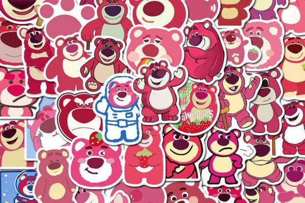 Mẫu sticker gấu dâu đẹp, chất lượng cao