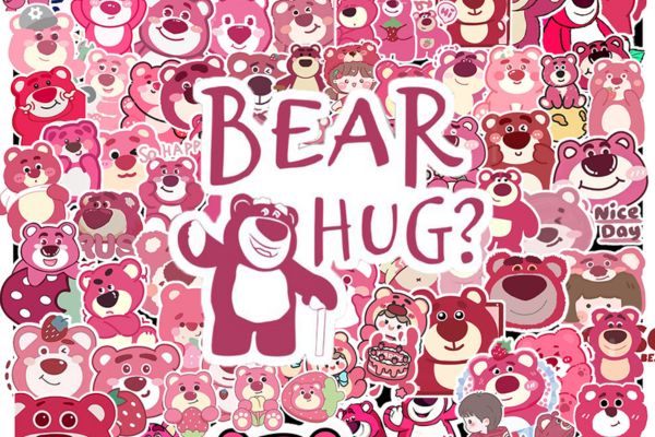 Mẫu sticker gấu dâu đẹp, chất lượng cao