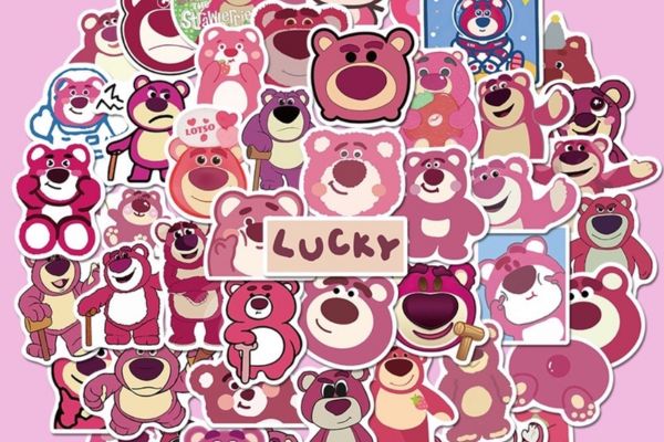 Mẫu sticker gấu dâu đẹp, chất lượng cao