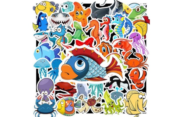 Những sticker sinh vật biển đẹp in theo yêu cầu