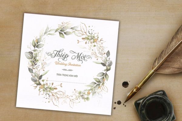 Mẫu thiệp cưới chưa in tên đẹp, chất lượng cao
