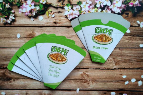 Mẫu túi giấy bánh crepe đẹp, thiết kế theo yêu cầu