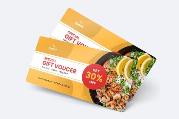 Mẫu voucher ăn uống đẹp mắt