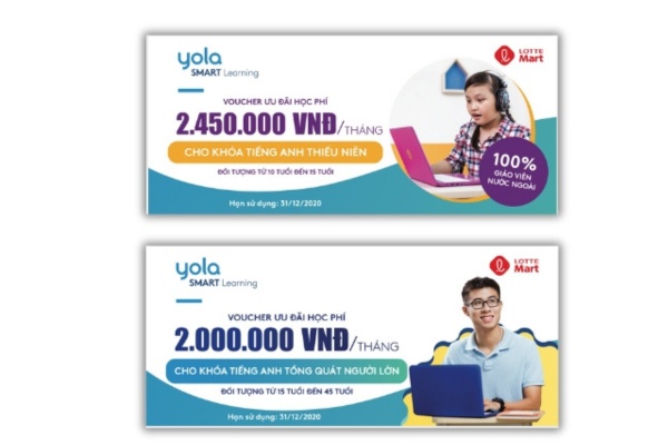Mẫu voucher học tiếng Anh giảm giá trực tiếp
