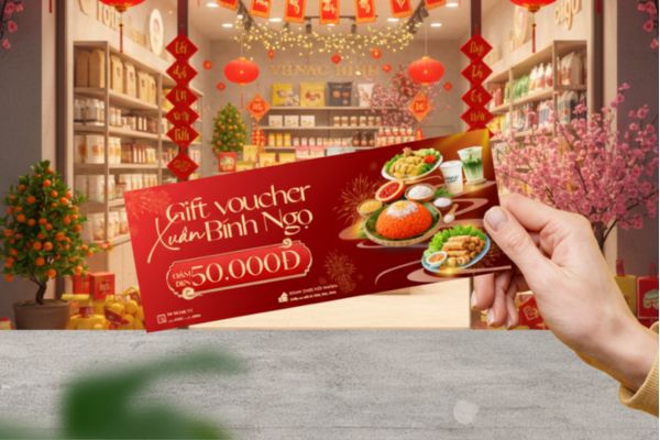 Mẫu voucher Tết 2026 đẹp, thiết kế theo yêu cầu