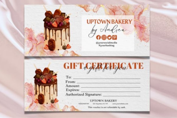 Mẫu voucher tiệm bánh thông tin chi tiết