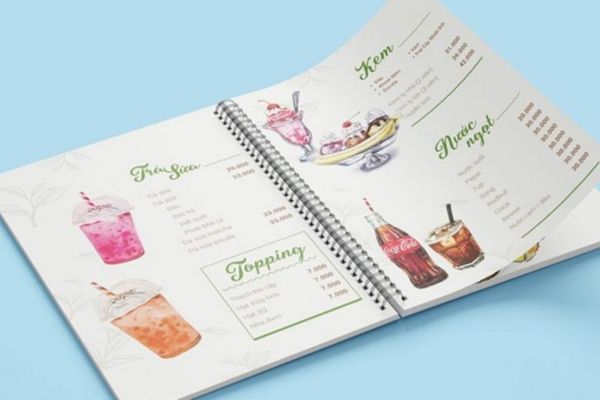 Mẫu menu đóng cuốn lò xo đẹp, chất lượng