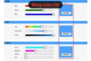 Bảng màu CSS và quy đổi sang CMYK