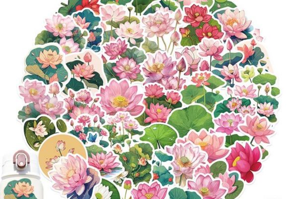 Bộ sticker hoa sen đẹp, giá rẻ, chất lượng cao