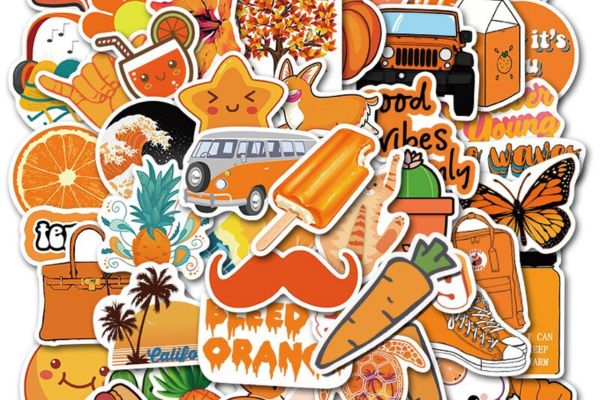 Bộ sticker màu cam đẹp, chất lượng cao