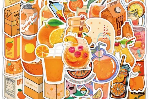 Bộ sticker màu cam đẹp, chất lượng cao