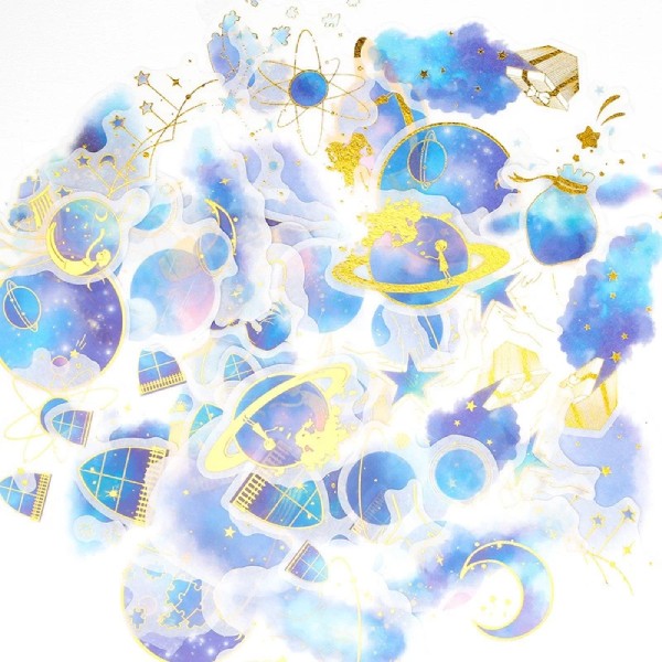 In Hoa Long nhận thiết kế và in ấn bộ sticker vũ trụ phong cách galaxy