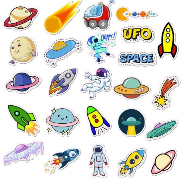 In Hoa Long nhận thiết kế và in ấn bộ sticker vũ trụ giá rẻ