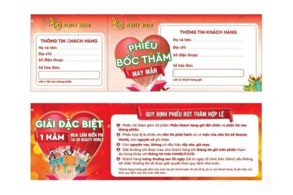 Mẫu phiếu bốc thăm trúng thưởng giá rẻ