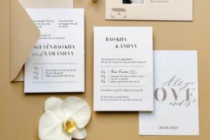 Mẫu thiệp cưới tối giản đẹp, sang trọng