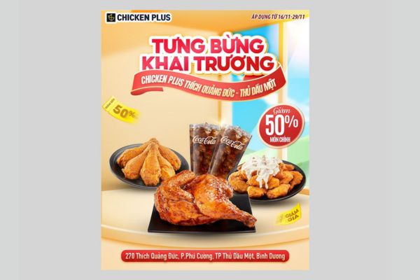 Mẫu tờ rơi gà rán đẹp, thiết kế theo yêu cầu