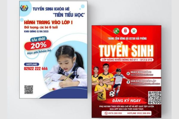 Tờ rơi tuyển sinh CLB đẹp, chất lượng cao