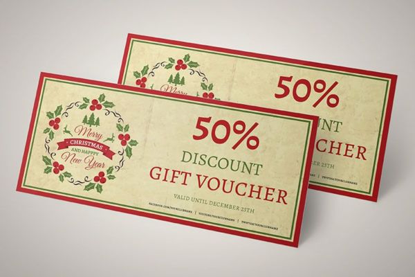 Voucher giáng sinh đẹp, thiết kế theo yêu cầu