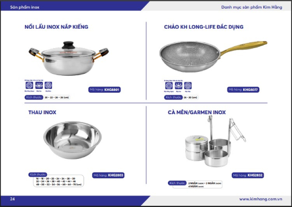 In Hoa Long nhận thiết kế và in ấn catalogue bộ dụng cụ làm bếp chất lượng