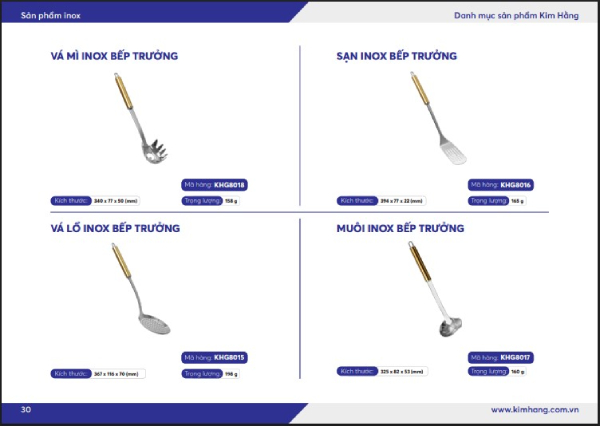 In Hoa Long nhận thiết kế và in ấn catalogue bộ dụng cụ làm bếp muỗng