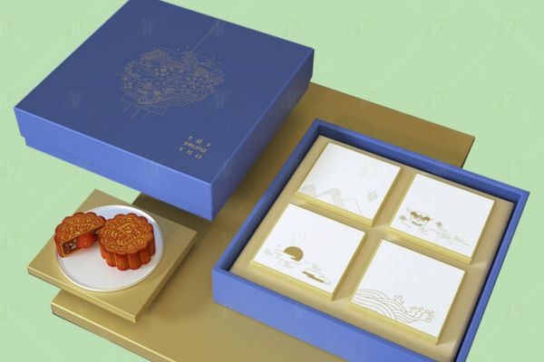 In hộp trung thu 4 bánh đẹp, chất lượng cao
