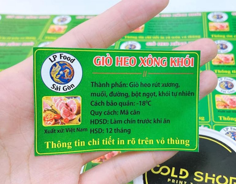 In tem giò chả, heo xông khói chất lượng