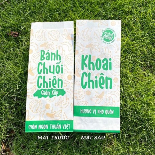 In túi giấy đựng chuối chiên đẹp, thiết kế theo yêu cầu