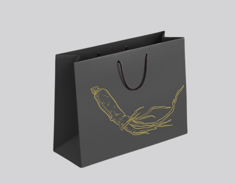 In túi giấy đựng nhân sâm ép kim