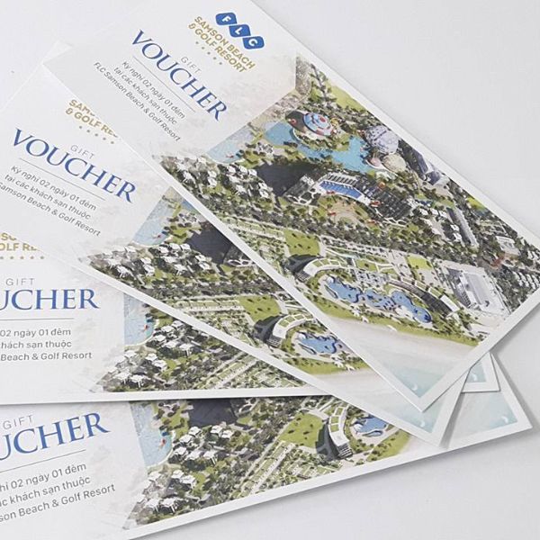In voucher khách sạn đẹp, thiết kế theo yêu cầu