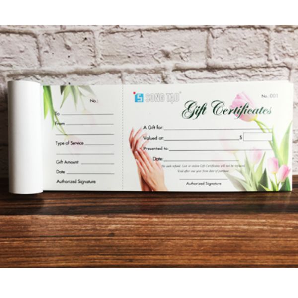 In voucher đóng cuốn đẹp, chất lượng cao