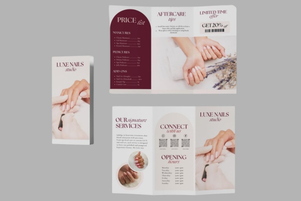 Mẫu brochure nail thiết kế chuẩn đẹp