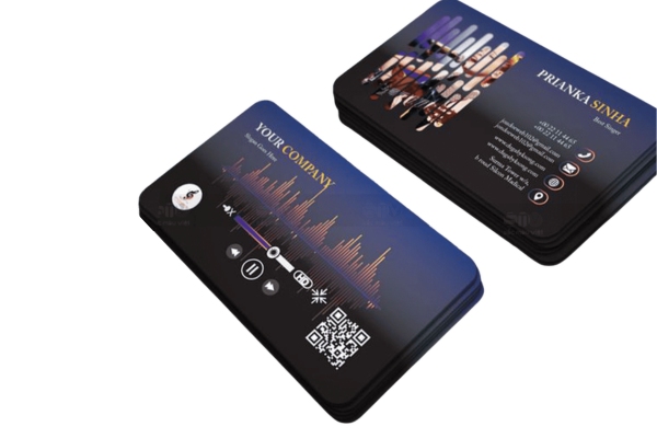 Mẫu card visit âm thanh có hình ảnh sóng âm