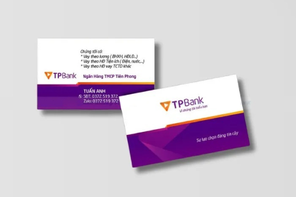 In Hoa Long nhận thiết kế và in ấn mẫu card visit cho vay tiền đẹp