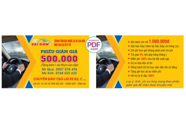 Mẫu card visit dạy lái xe đẹp, chất lượng cao