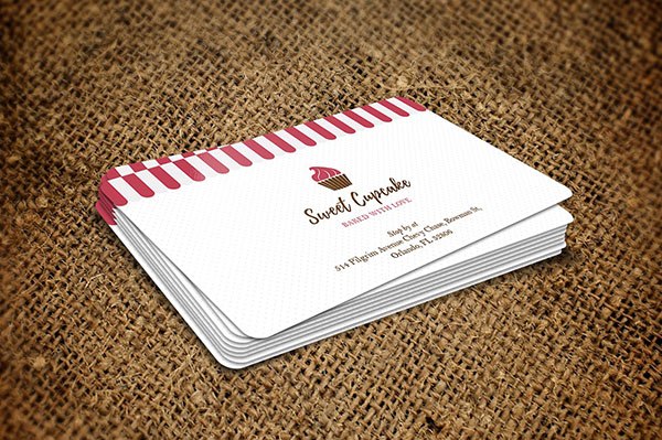 In Hoa Long nhận thiết kế và in ấn Mẫu Card Visit Shop Ăn Vặt bánh ngọt