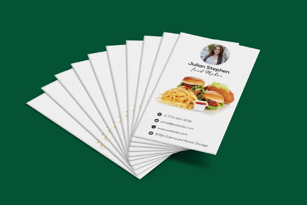 In Hoa Long nhận thiết kế và in ấn Mẫu Card Visit Shop Ăn Vặt theo yêu cầu