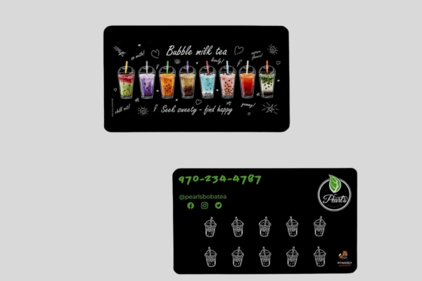 Mẫu card visit trà sữa ấn tượng