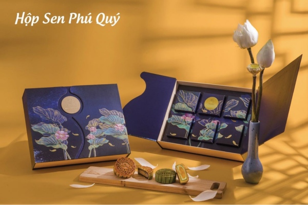 Mẫu hộp bánh trung thu cánh bướm Sen Phú Quý