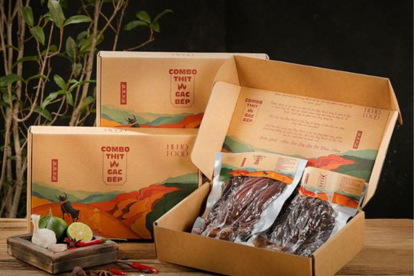 Mẫu hộp giấy đựng thịt trâu đẹp, chất lượng cao