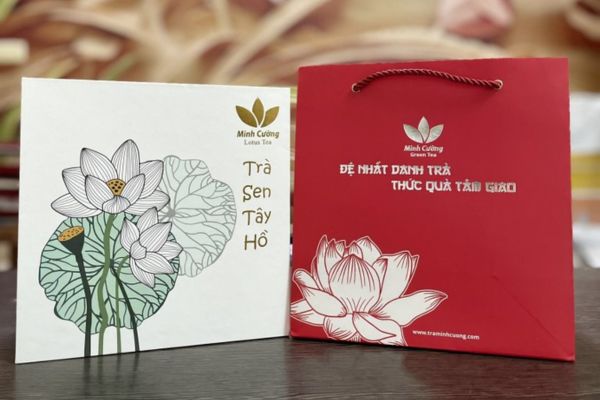 Mẫu hộp giấy đựng trà sen đẹp, chất lượng cao
