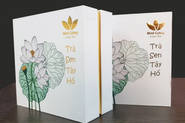 Mẫu hộp giấy đựng trà sen đẹp, chất lượng cao